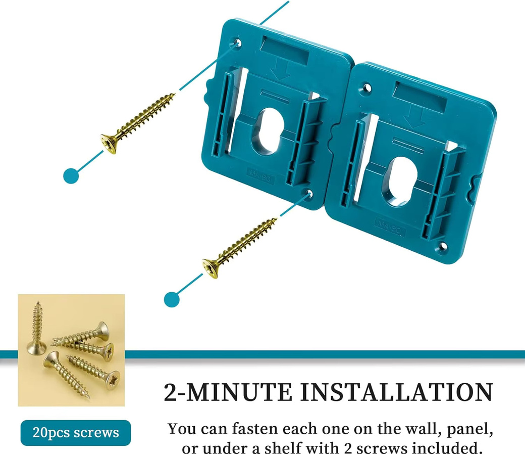 Makita Basisaufhänger für 18V Akkus in Blau, kompatibel mit BL1860, BL1850, BL1840 und BL1830, inklusive Schrauben - Bild 4