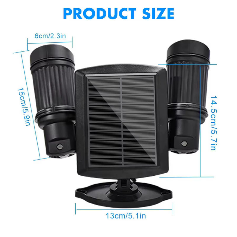 AMARYLLIS Solar-Wandleuchte mit Bewegungsmelder und verstellbarem Doppelkopf-LED in Schwarz - Bild 2