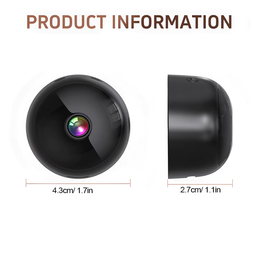 BESY Mini Action Kamera mit HD 1080P, 2,4G WiFi Drahtlose Fernüberwachung und Speicherkarte, Schwarz - Bild 5