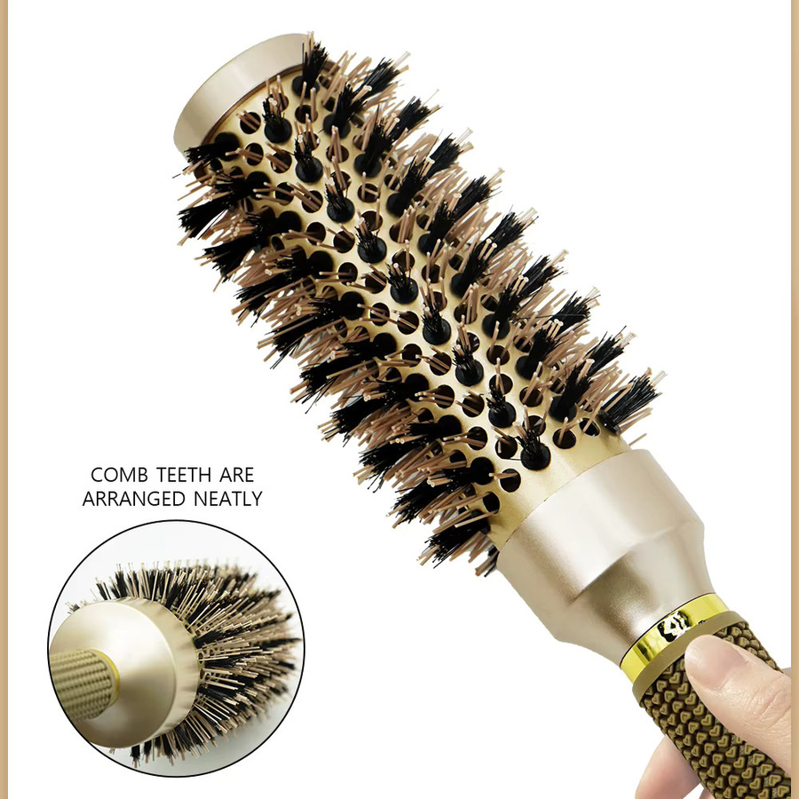 K.H.Lina Aluminium-Rundbürste für Locken, antistatisch, Unisex - Bild 3