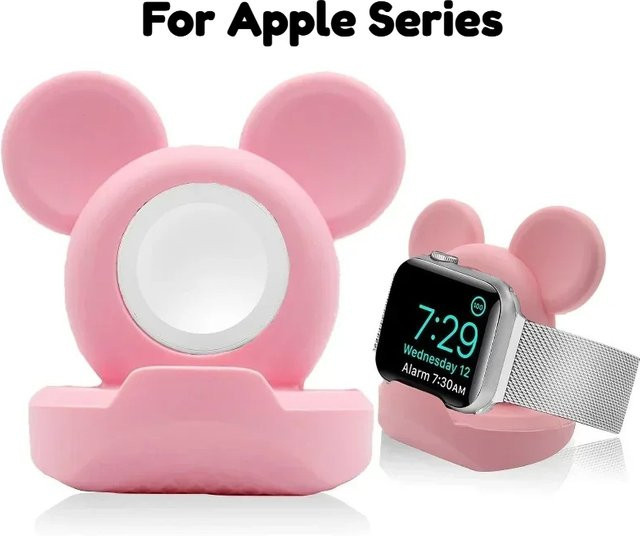 Silikon Ladeständer für Apple Watch in Pink - Bild 1