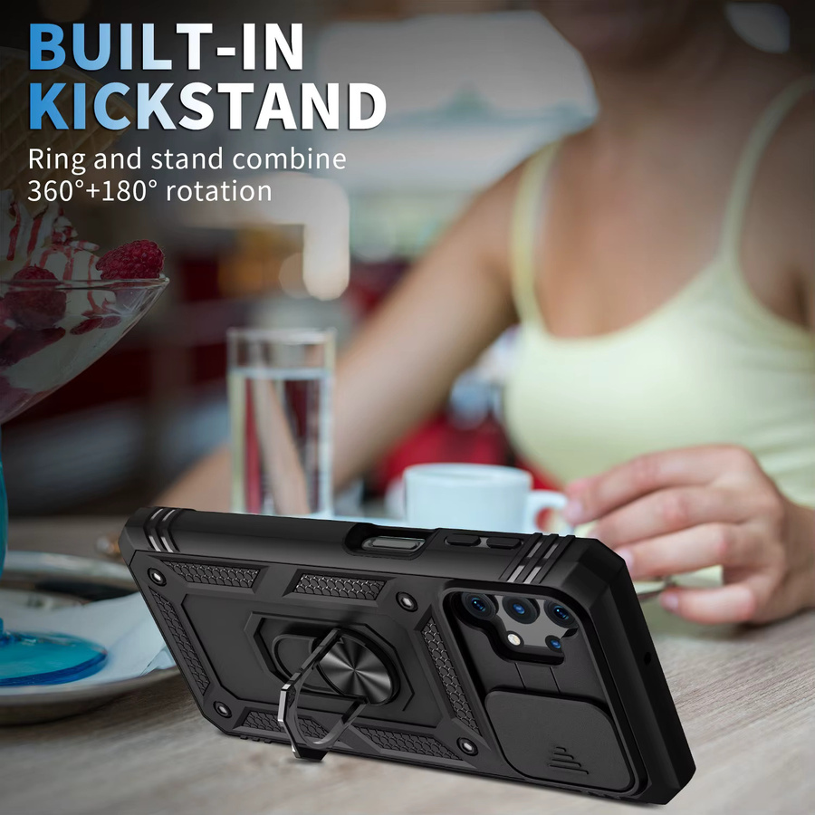 Samsung Galaxy Schutzhülle mit Kamera-Slider für A15 A34 A14 A24 A25 A13 A33 A52 A53 A23 in Schwarz und Grün - Bild 2