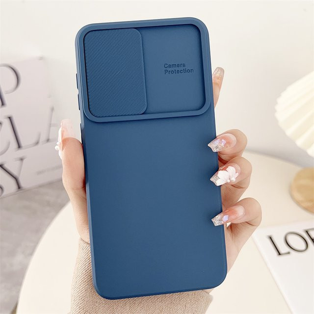 Luxus Kamera-Schutzhülle mit Schiebeverschluss für Samsung Galaxy S24 S23 S22 S21 Ultra Plus FE A54 A34 A24 A14 A73 A53 A33 A51 A71 in Blau - Bild 1