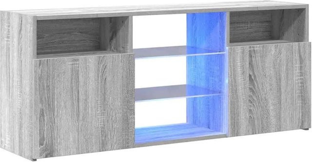 vidaXL TV-Schrank mit LED-Beleuchtung in Grau Sonoma Eiche, B/T/H: 120 x 30 x 50 cm - Bild 1