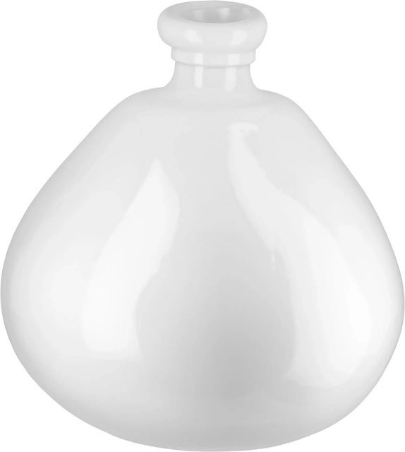 Gilde Vase Sylt Weiß aus Keramik und Glas Höhe: 32 cm, Durchmesser: 31,5 cm - Bild 1