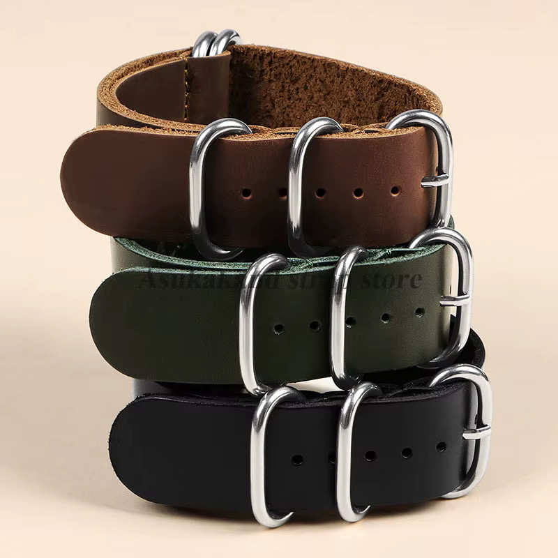 Braun Uhrenarmband Leder, Braun, Unisex - Bild 3