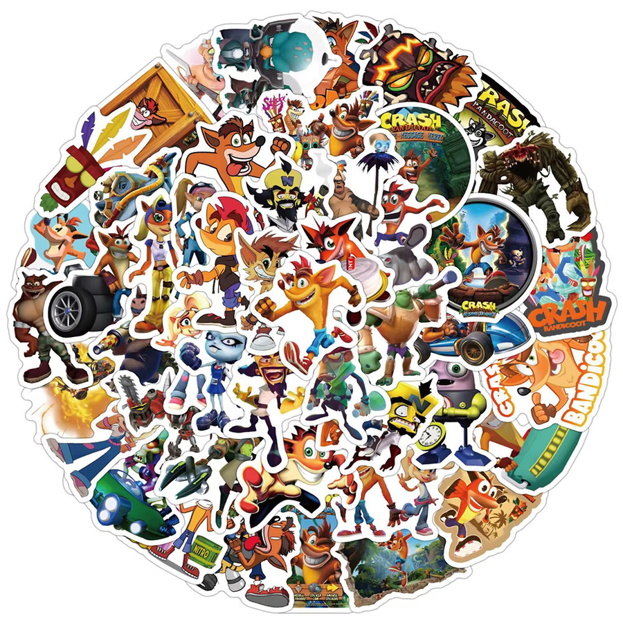 Charile Crash Bandicoot Cartoon Aufkleber, 10/30/60-teiliges Set - Bild 2