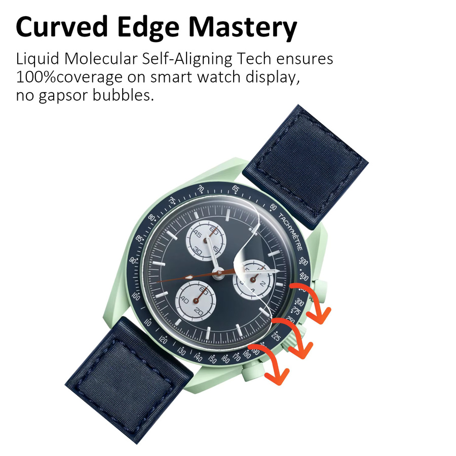 Swatch MoonSwatch SO33 Screen Protector, TPU Hydrogel Film, 3 Stück - Bild 4