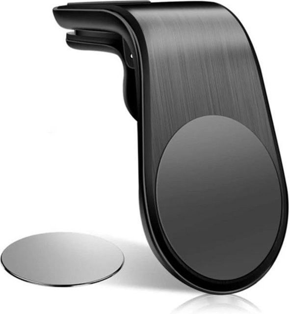 Magnetische Handyhalterung für das Auto in L-Form mit Lüftungsschlitz-Clip, Universal Smartphone-Halterung für die Navigation, Schwarz - Bild 1