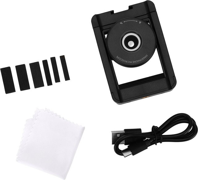 KONNWEI Handy-Mikroskop mit LED-Licht, CPL-Filter und Autofokus in Schwarz - Bild 1