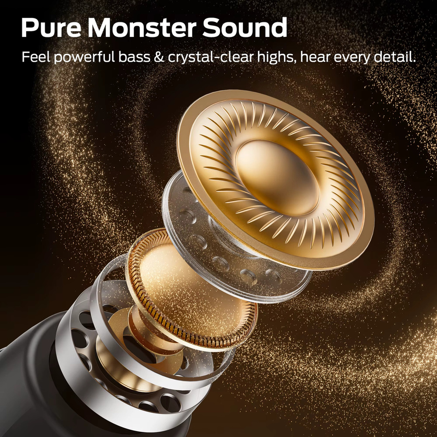 Monster Passive Geräuschunterdrückende Schlaf-Ohrhörer Bluetooth 6.0 TWS Kabellose Kopfhörer Schwarz - Bild 3