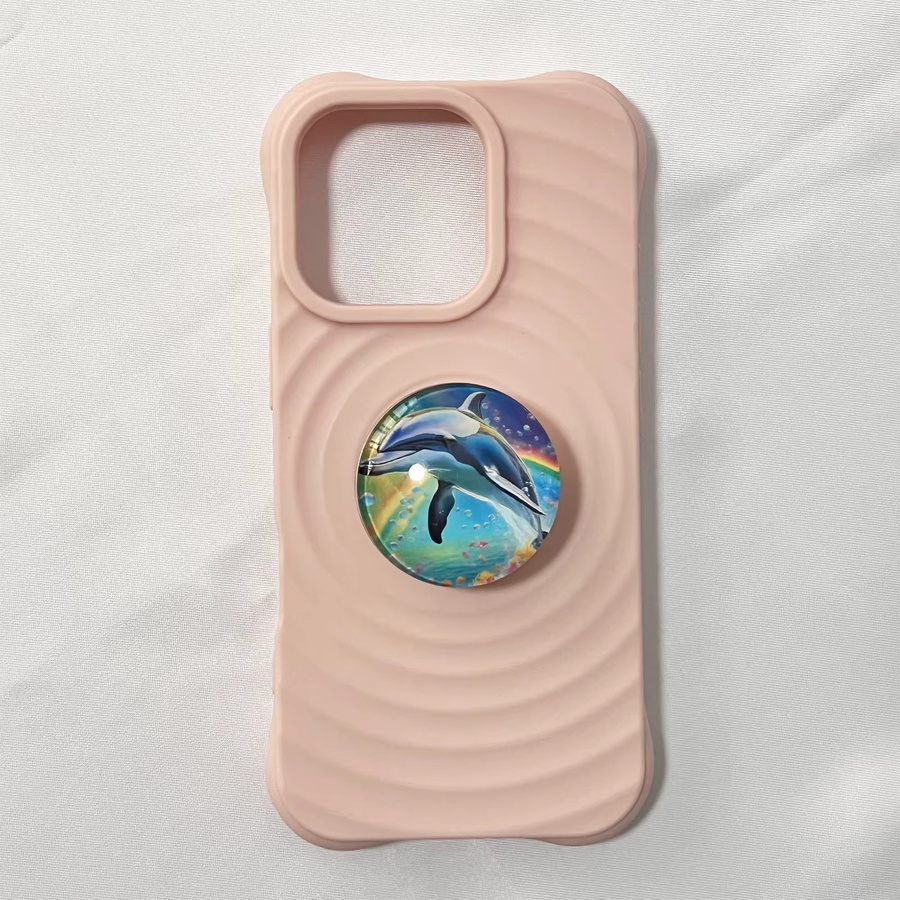Magnetischer Handyhalter mit 3D-Kristallkugel-Delfin Design für iPhone 16 Pro Max und iPhone 17 Pro Max, Griptok in Multicolour - Bild 3