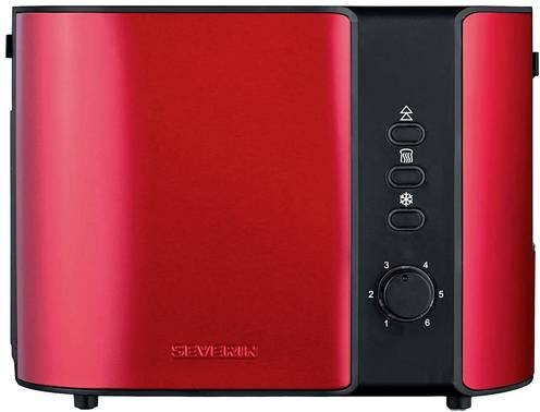 Severin Toaster AT 2217 mit Brötchenaufsatz in Rot Metallic und Schwarz, kabelgebunden - Bild 1