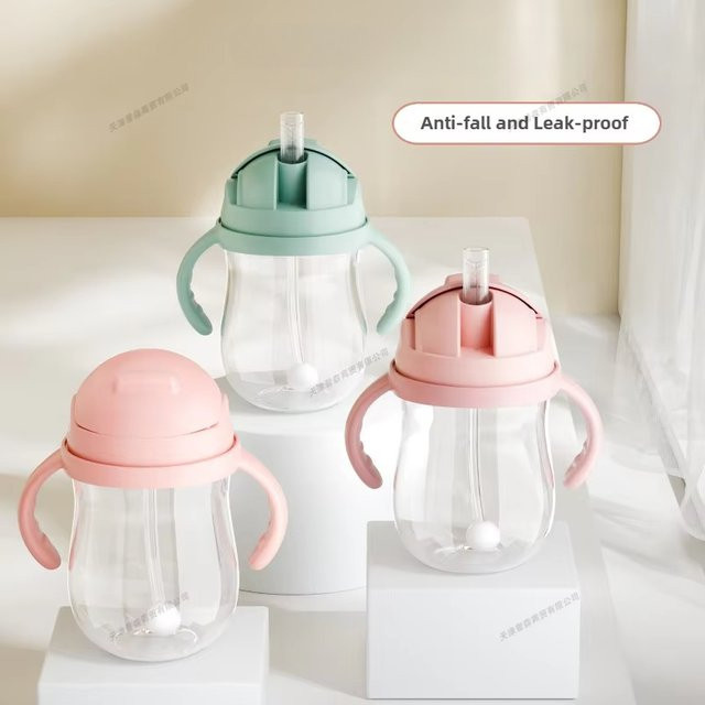 Babyflasche mit Griff in Blau, 300 ml, weite Öffnung aus Polypropylen mit steuerbarer Wasserdurchflussrate - Bild 1