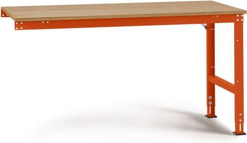 Manuflex Universal Standard Arbeits-Anbautisch mit Multiplexplatte, Farbe: Orange, B/T/H: 175 x 100 x 76-87 cm - Bild 1