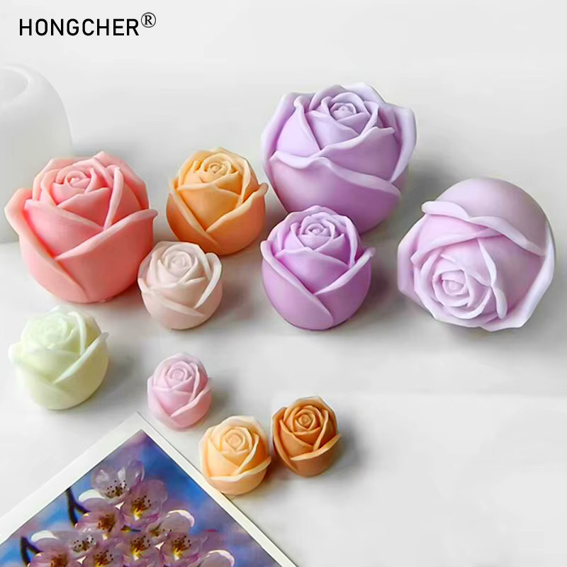 Hongcher 3-teiliges Silikon-Kerzenform Set in Transparent für handgefertigte Rosen aus Gips, Harz, Schokolade, Kuchen oder Eis - Bild 2