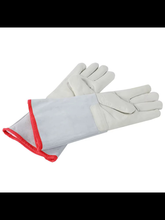 Kryogener LNG-Schutzhandschuh für flüssigen Stickstoff und Niedertemperaturarbeiten, Farbe: Weiß, Länge: 40 cm - Bild 3