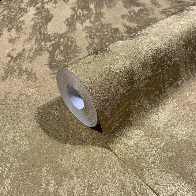 Marburg Vliestapete in Gold mit leicht glänzender Betonoptik, FSC-zertifiziert - Bild 1