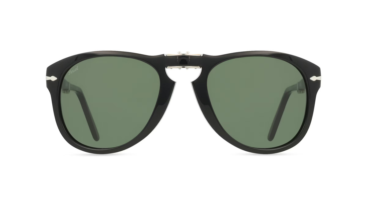 Persol 0PO0714 Sonnenbrille Pilot, Vollrand, Acetat, Herren, schwarz, green - Bild 1