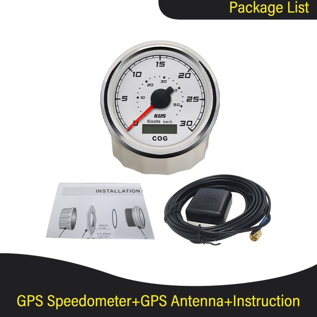 KUS Marine-GPS-Tachometer für Boote mit rot-gelber Hintergrundbeleuchtung, 85mm, wasserdicht - Bild 1