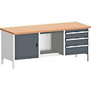 Kastenwerkbank 2078-2.8 in Anthrazitgrau mit Holzoberfläche, B/T/H: 200 x 75 x 84 cm - Bild 2