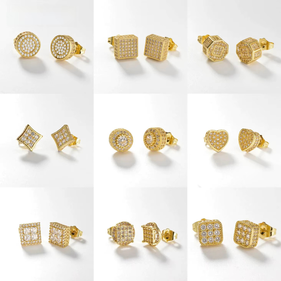 ZEADear Hochzeitsohrringe, 18 Karat vergoldet, Messing, Zirkonia, Unisex - Bild 1