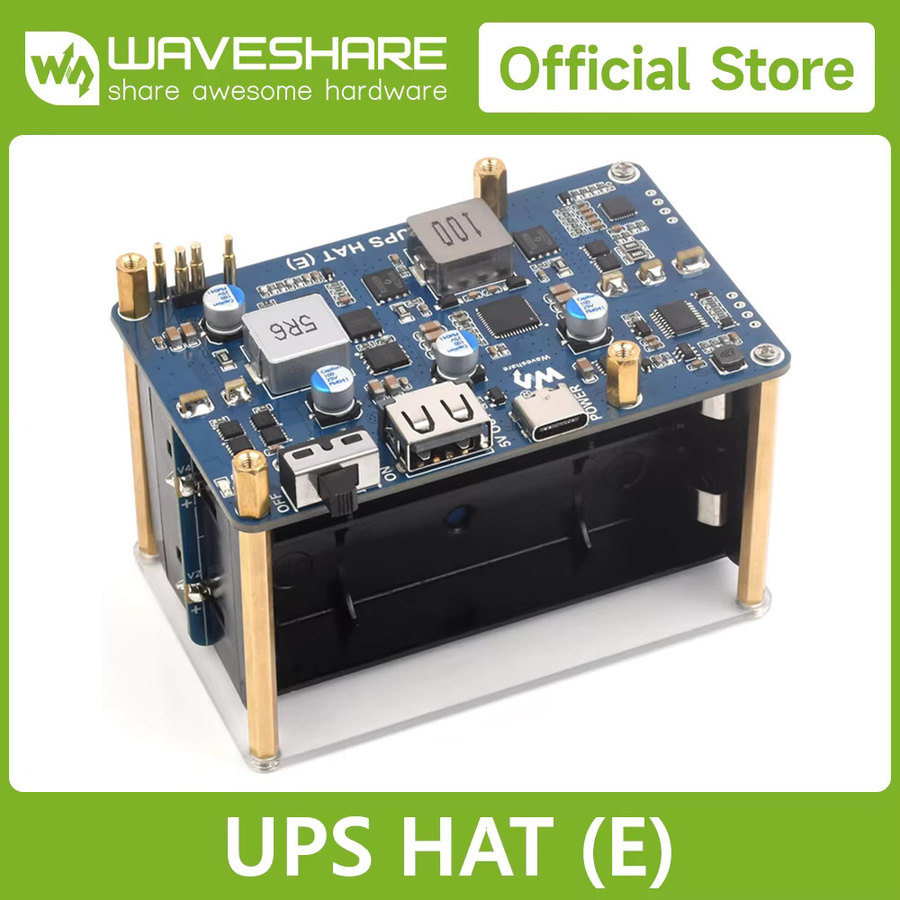 Waveshare USV HAT (E) für Raspberry Pi mit USB-C bidirektionalem Schnellladen, 5 V 6 A, unterstützt 4 x 21700 Li-Batterien - Bild 2