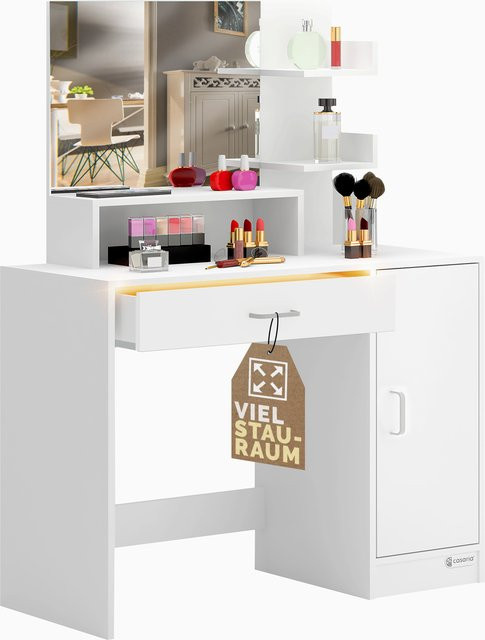 Schminktisch Jocelyn von CASARIA in Weiß mit zeitlosem Design, B/T/H: 140 x 40 x 90 cm - Bild 1