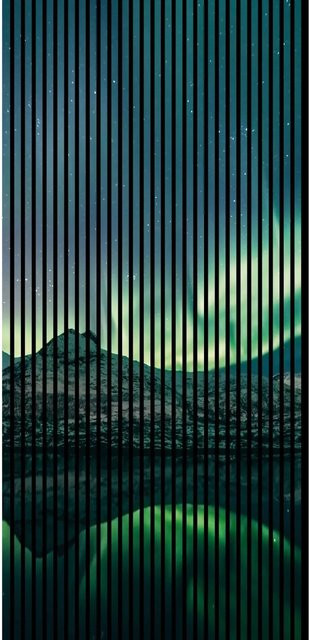 FN Acustico Akustikplatte Nordlichter Bunt aus PET und MDF mit Klebefolie, H x B x T: 2.400 x 1.133 x 19 mm - Bild 1