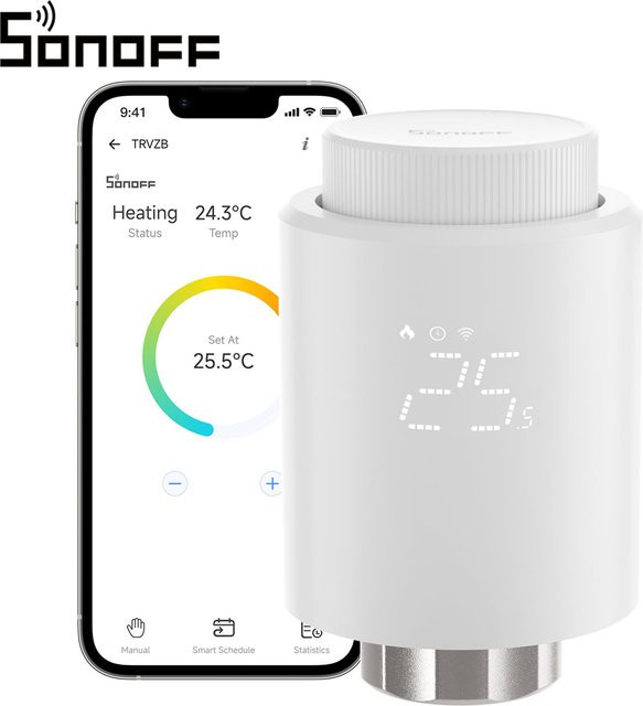 SONOFF TRVZB Zigbee Heizkörperthermostat in Weiß mit App-Steuerung und Smart Home Integration - Bild 1