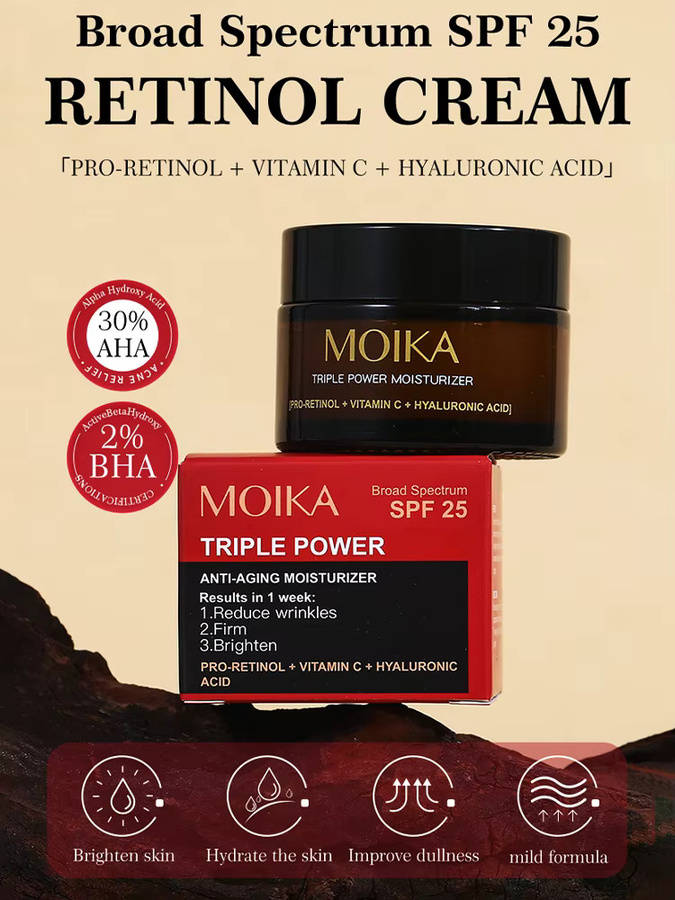 MOIKA Triple Power Feuchtigkeitscreme mit Retinol, Vitamin C und Hyaluronsäure, Fettige Haut - Bild 6