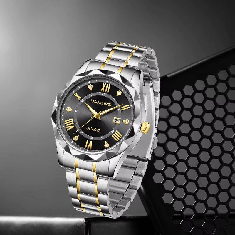 LIGE Armbanduhr Quarz, Edelstahl, Schwarz, Herren, Datum - Bild 3