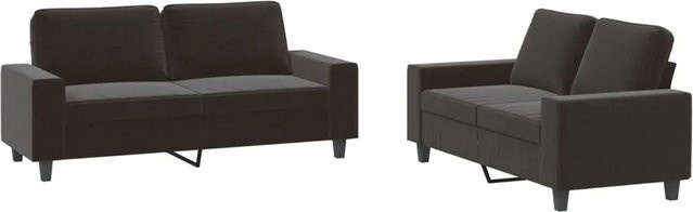 vidaXL 2-teilige Wohnzimmergarnitur aus Stoff in Schwarz mit 2-Sitzer-Sofa - Bild 1