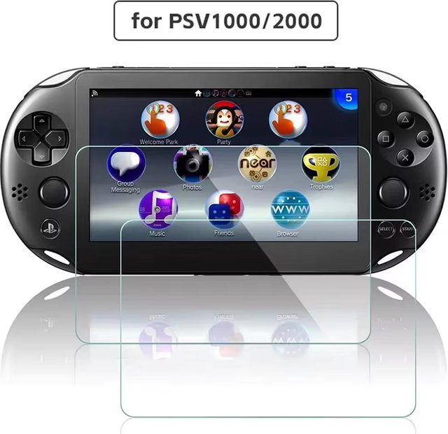 Sony Displayschutzfolie aus gehärtetem Glas für PS Vita PSV 1000 und PS Vita 2000, transparentes Full HD Set für Vorder- und Rückseite - Bild 1