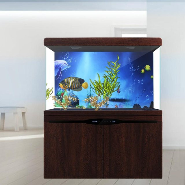 mfySpace Aquarium Hintergrund Aufkleber aus PVC in Blau, B: 61 cm, H: 30 cm - Bild 1