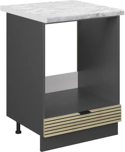 Vicco Herdbauschrank Fame-Line in Eiche mit Marmor-Optik, Breite: 60 cm, Höhe: 82 cm, Tiefe: 60 cm - Bild 1