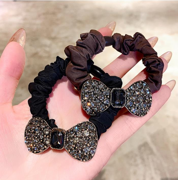 Haarring elastisch, Strass, schwarz, Damen, Mädchen - Bild 2