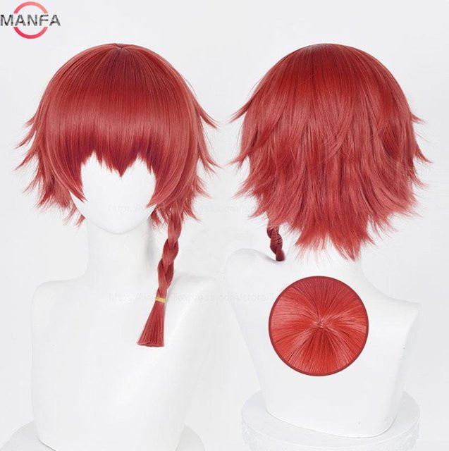 Kurona Ranze Cosplay Perücke, Rot, 38 cm, Unisex, Synthetisch - Bild 1