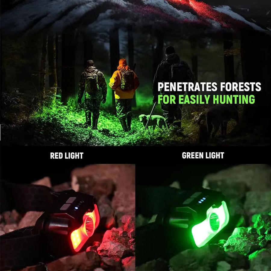 VASTFIRE LED-Hochleistungs-Stirnlampe mit Bewegungssensor und Typ-C-Aufladung für Wandern, Angeln und Camping - Bild 4