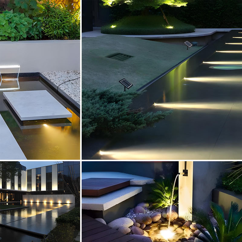 TOMTOP JMS LED Solar Strahler wasserdicht mit RGB Farbmodus und Warmweiß für Garten, Teich und Pool, schwarz - Bild 3