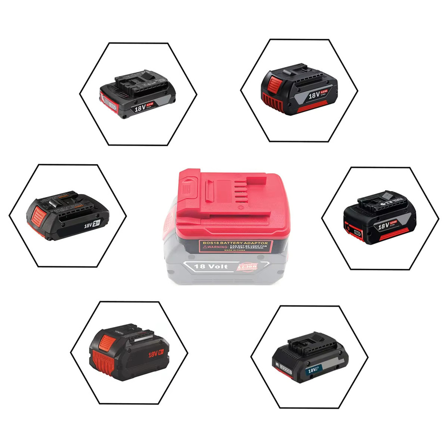Bosch Batterie-Adapter-Konverter für 18V Lithium-Batterien der BAT-Serie in Rot - Bild 3