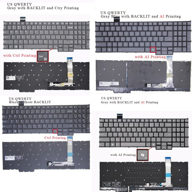 Lenovo Thinkbook 16 G6 Tastatur mit Hintergrundbeleuchtung in US-QWERTY-Layout, Farbe Grau - Bild 1