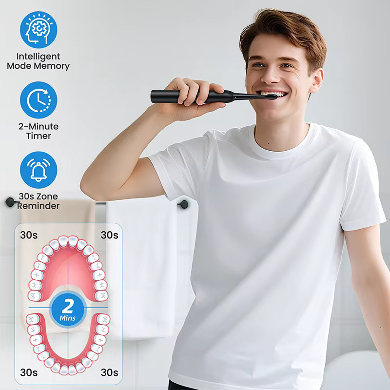 Yunchi Elektrische Zahnbürste Komplettset, Schwarz, Unisex - Bild 3
