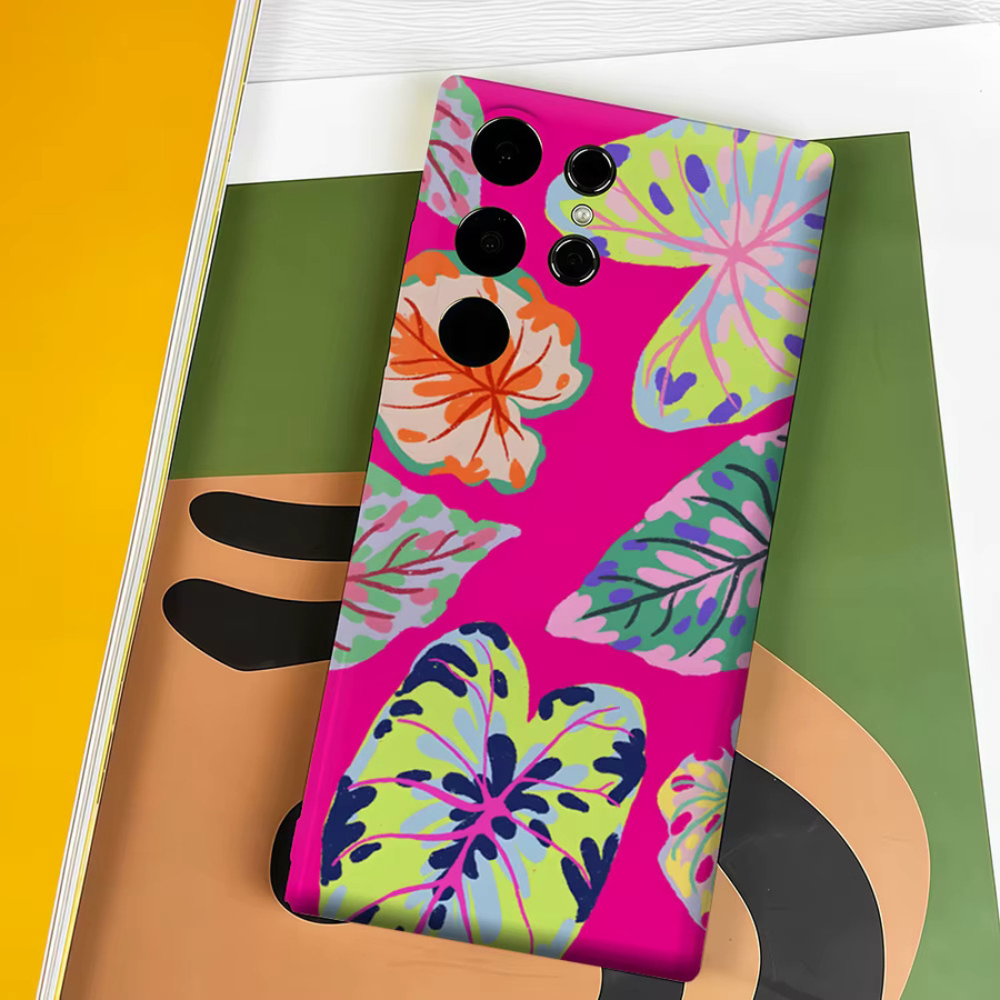 Stoßfeste Handyhülle mit Neon Tropischen Blättern für Samsung Galaxy S26 S25 Ultra S24 S23 Ultra Plus, Robuste Doppelschicht Rückabdeckung, Mehrfarbig - Bild 4