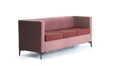 Leyform 3-Sitzer Sofa in Rot mit Stoffbezug und Mehrschichtholz-Gestell, B: 173 cm, T: 60 cm, H: 73 cm - Bild 2