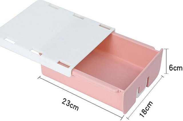 Aufbewahrungsbox für Make-up und Schreibwaren aus Kunststoff, Pink/Mehrfarbig, B: 23,0 cm, H: 6,0 cm - Bild 1