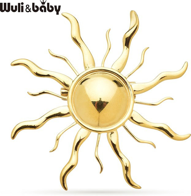Wuli&baby Sonnenbroschen Edelstahl, Unisex, Gold - Bild 1