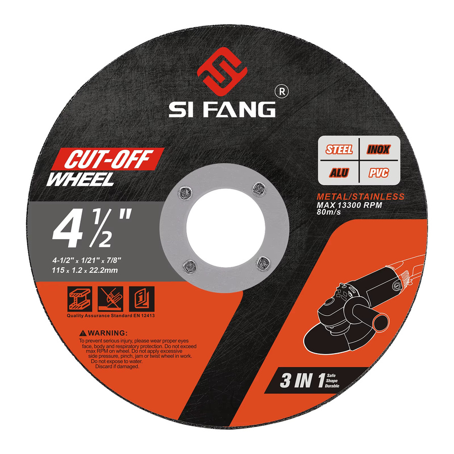 SI FANG Trennscheibe für Metall, Edelstahl, Aluminium und Holz, Farbe: Schwarz, Durchmesser: 115 mm, Dicke: 1,2 mm, Bohrung: 22,2 mm - Bild 6