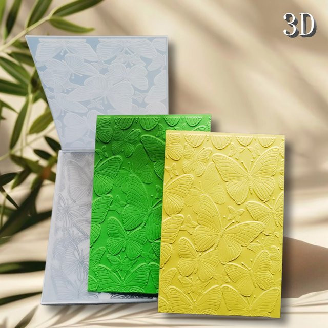 Ordner mit 3D-Prägung Butterfly Shadow Group in Gold und Blau aus Kunststoff für DIY-Kunsthandwerk - Bild 1
