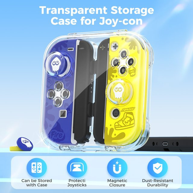 IINE Transparenter Aufbewahrungskoffer für Nintendo Switch Joy-con mit großem Fassungsvermögen und magnetischem Verschluss - Bild 1